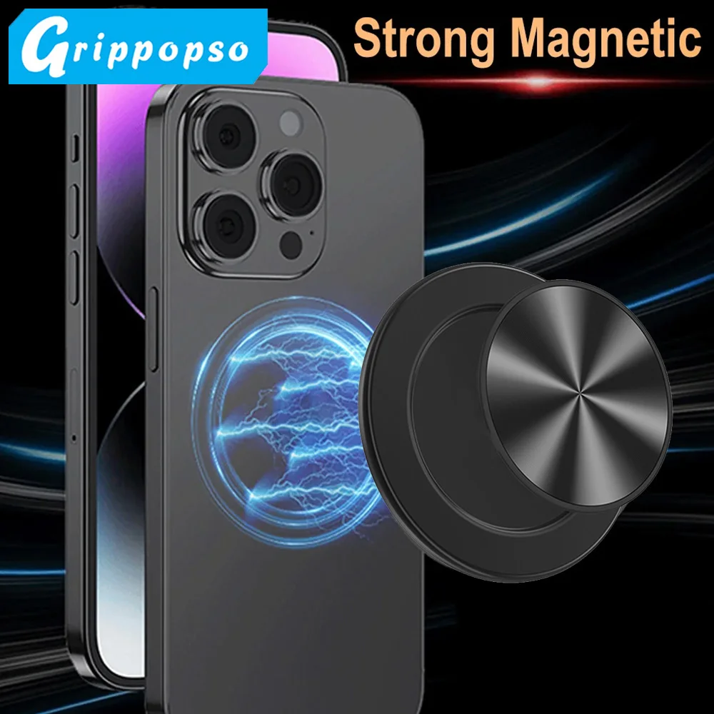 Grippopso – Support magnétique en aluminium pour téléphone portable Tok, Support extensible, Support pliable universel pour Smartphone