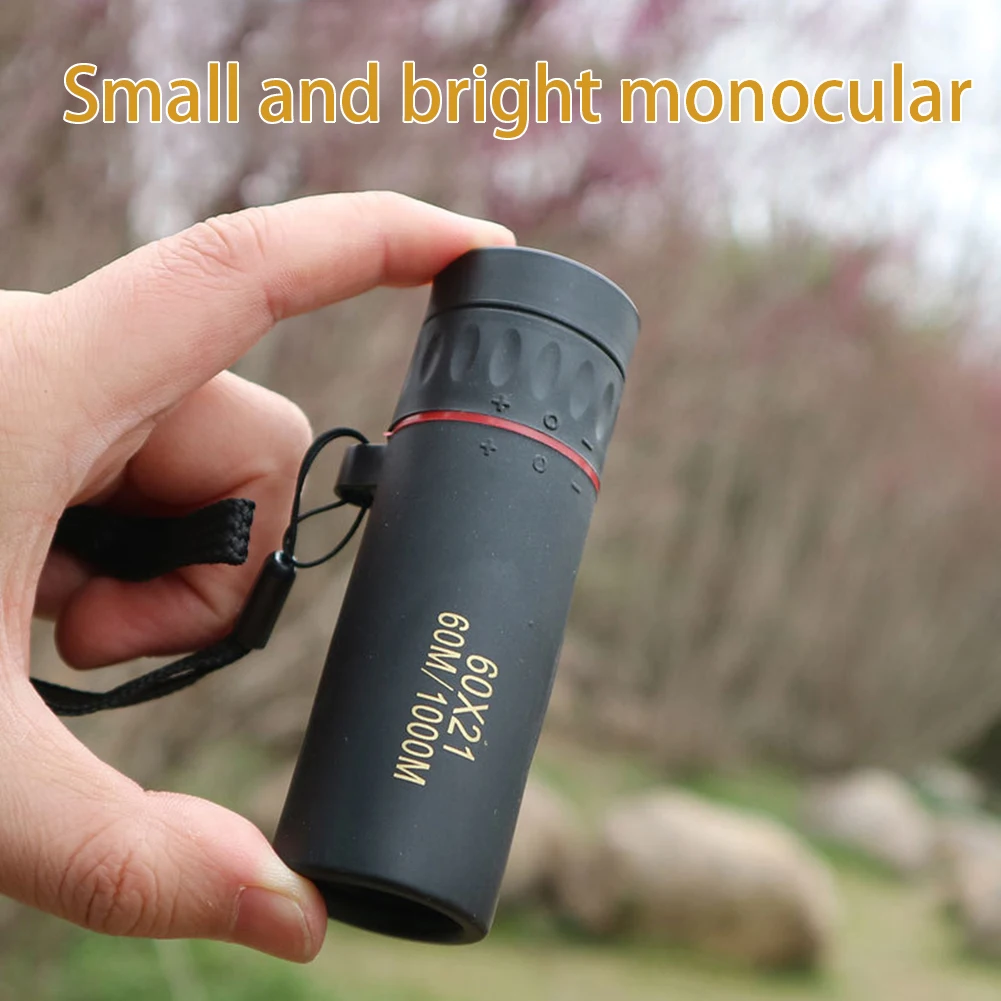 60x21 BAK4 Zoom Monokulare Fernglas mit Handgelenk Strap Mini Tragbare Teleskop Optics Scope für Outdoor Camping Jagd Teleskop Image