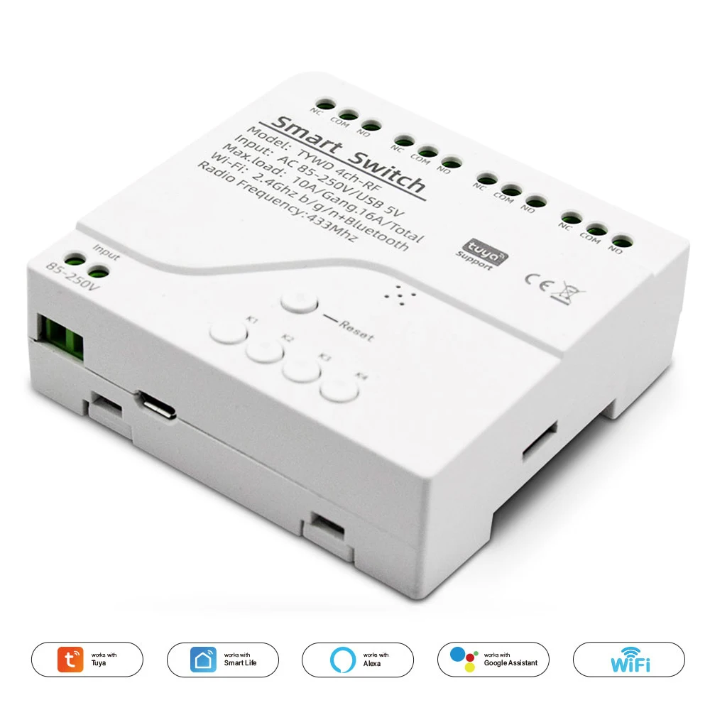 Tuya Smart Wifi Schalter Modul 12V 32V 220V RF 433 Radio Fernbedienung 1/2/4 kanäle Relais für Alexa Google Home Smart Leben Image
