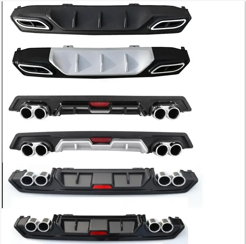 Für Honda Civic 10th 2016-2019 SedanSide Hinten Stoßstange Diffusor LipFor Auspuffrohr Körper Kit Zubehör Dekoration Tuning Refit Image