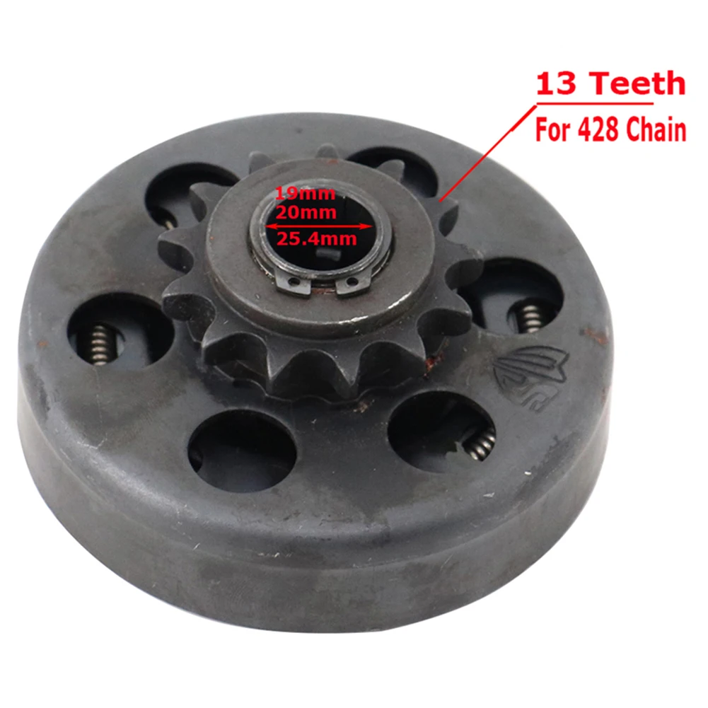 KREISEL AUTO KUPPLUNG 19MM 20MM 25,4 MM 13T ZÄHNE KETTE 428 Für HONDA GX390 GX420 389CC 13HP 15HP GEHEN KART SCHNEEFRÄSE ATV Image
