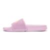 Pantolette FITFLOP "IQUSHION ARROW KNIT SLIDES", Damen, Gr. 41, lila (fliederfarben), Textil, unifarben, kontrastfarbene Details, modisch, Schuhe, Keilabsatz, Sommerschuh, Schlappen mit Logo auf der Bandage