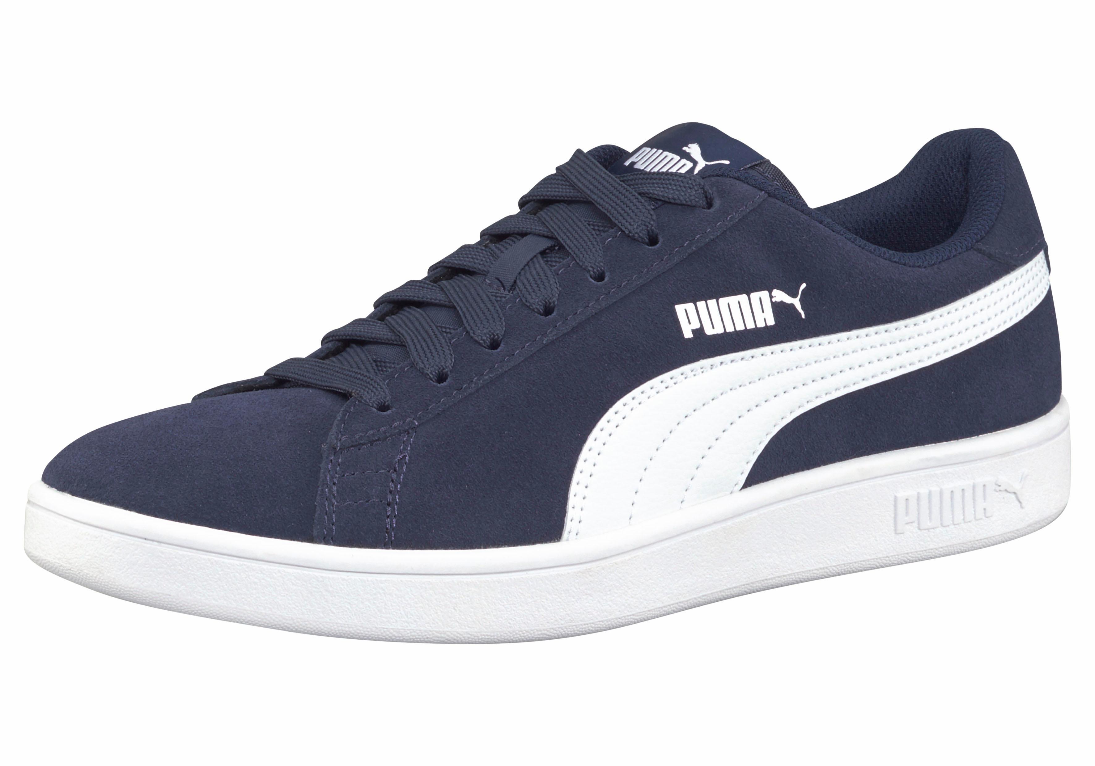 Sneaker PUMA "Puma Smash v2", Gr. 42,5, schwarz-weiß (peacoat, puma, weiß), Leder, Schuhe