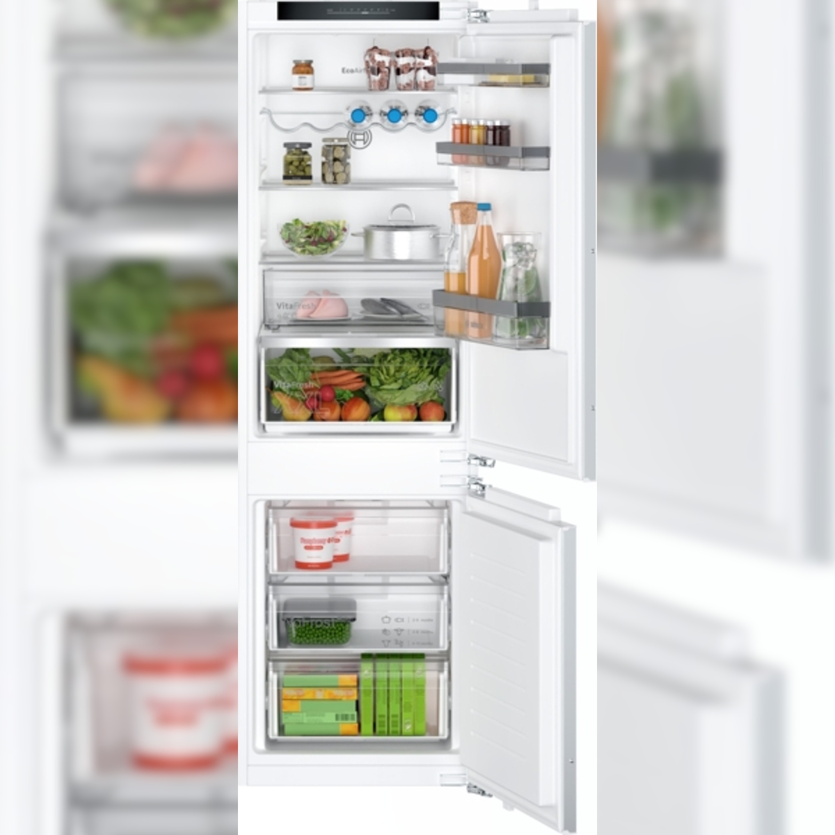 Bosch FullHouse Serie 4 KIN86VFE0 Einbau-Kühl-Gefrier-Kombination mit Gefrierbereich unten, 177.2 x 54.1 cm, Flachscharnier Image