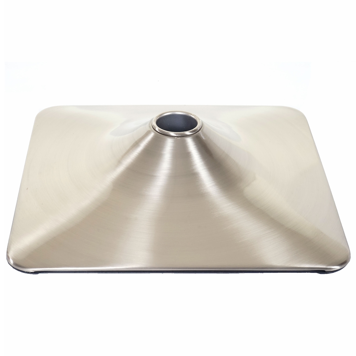 Mendler Fußteller Fußplatte Fuß für Barhocker Barstuhl Drehstuhl Esszimmerstuhl, rechteckig Metall gebürstet Ø 37,5cm Image