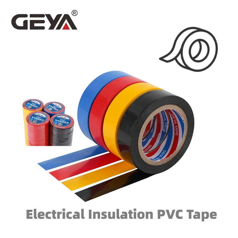 GEYA Isolierband, Isolierband, ultraadhäsives, wasserdichtes PVC-Klebeband, 1 Rolle, 10 Meter, Schwarz, Rot, Blau, Gelb Image