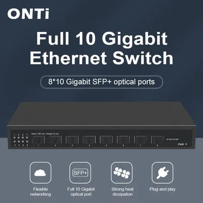Onti 8 Ports voller 10g sfp Switch Desktop nicht verwalteter Ethernet-Netzwerk-Switch Image