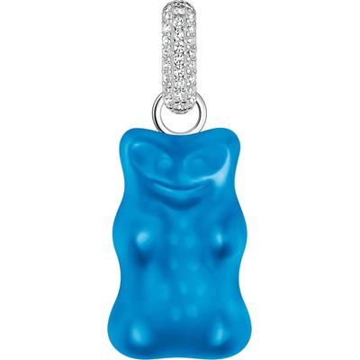 Ketten-Anhänger THOMAS SABO "THOMAS SABO x HARIBO Schmuck: Großer Anhänger Goldbär", blau (silberfarben, blau, kristallw