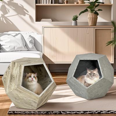 Cement Grey Modern Pet Furniture Cat Kennel Side Table