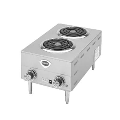 Wells H-63 14 3/4" Electric Hotplate w/ 2 Burners & Infinite Controls, 208/240v/1ph, Stainless Steel