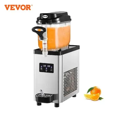 VEVOR Commercial Slushy Machine 300W 110V, 6L/1.6 Gal 25 Cups Single-Bowl Stainless Steel Margarita