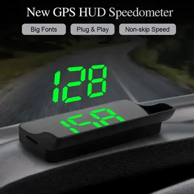 Car Head Up HD Display GPS Speedometer Speed KMH Digital HUD Windshield Projector For All Cars Auto