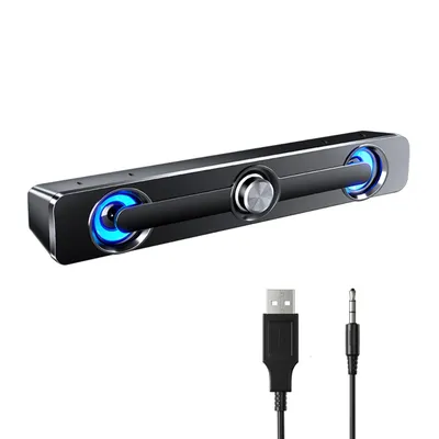 V-111 Computer Speaker USB Wired Powerful Bar Stereo Subwoofer Bass Speaker Surround Box for PC
