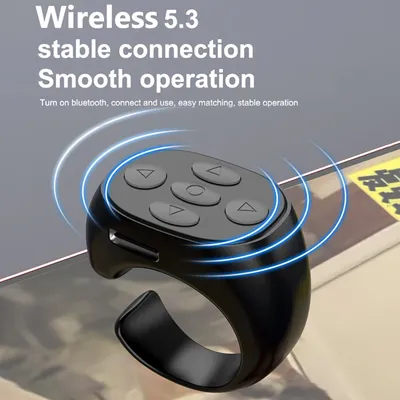 For TikTok Ring Bluetooth Remote Control Fingertip Selfie Video Controller Automatic Page Turner