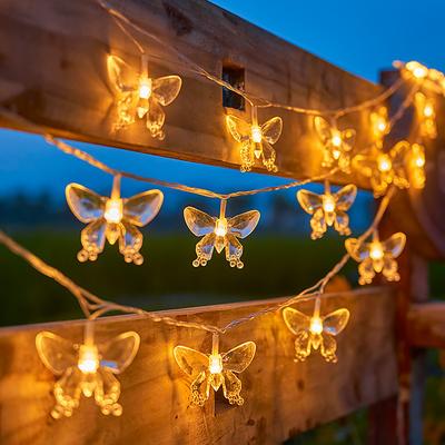 Butterfly Fairy Lights 10/20/40 LED Colorful Butterfly String Lights for Bedroom Indoor Baby Room Summer Christmas Party Holiday Decoration Decoration