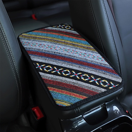 fyautoper quattro stagioni bracciolo universale scatola cuscino panno arte nazionale aria lino traspirante antiscivolo copertura bagaglio a mano centrale