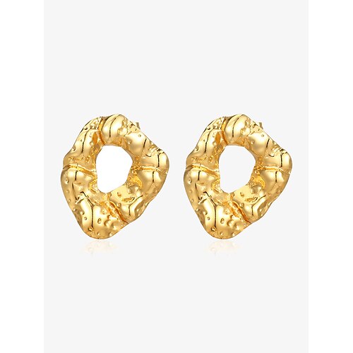 Damen Ohrstecker Kreolen Silber Gold Titanstahl Elegant Vintage Modisch Irregulär Image