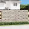 Panier de gabions Mur en gabion Clôture de gabion arqué 400x30x200/220 cm Fer galvanisé 16252