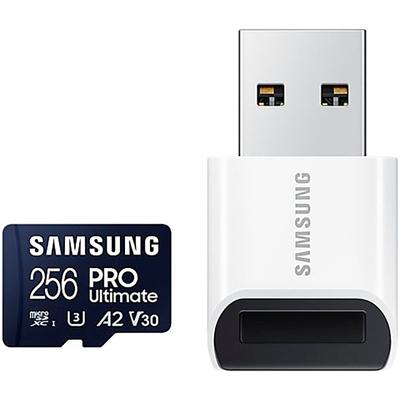 SAMSUNG Speicherkarte "PRO Ultimate microSD 128GB" Speicherkarten Gr. 256 GB, blau