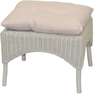 Sitzhocker, weiß, B:53cm H:39cm T:40cm, Stoffbezug 100% Polyester, HOFMANN LIVING AND MORE, Hocker, Hocker mit Kissen Image