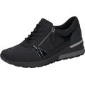 Keilsneaker WALDLÄUFER "H-CLARA-Soft", Damen, Gr. 7,5 (41), blau (nachtblau), Nubukleder, Textil, Lackleder, sportlich, Schuhe, Freizeitschuh, Halbschuh, Schnürschuh mit Luftkammernsohle