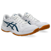 Hallenschuh ASICS "UPCOURT 6", Gr. 42, blau (weiß, vintage indigo), Textil, Synthetik, sportlich, Schuhe, für Hallensport
