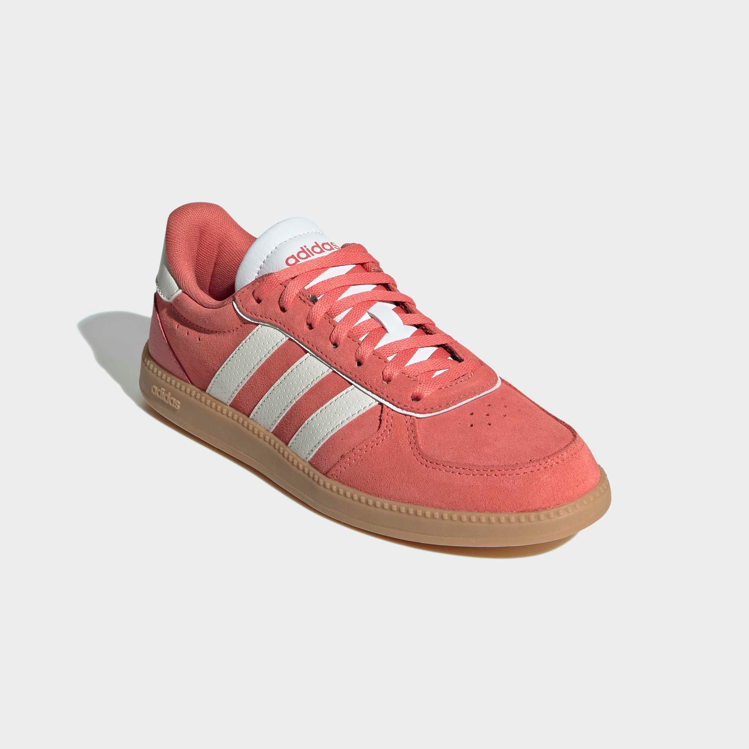 Sneaker ADIDAS SPORTSWEAR "BREAKNET SLEEK", Damen, Gr. 38, rot (preloved scarlet, core weiß, cloud weiß), Leder, Synthetik, Schuhe Sneaker
