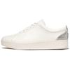 Sneaker FITFLOP "RALLY CRYSTAL", Damen, Gr. 38, silber (weiß, silberfarben), Leder, Textil, unifarben mit Farbeinsatz, Glitzer, sportlich, Schuhe, Freizeitschuh, Schnürschuh, Halbschuh mit metallic Fersenpatch