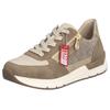 Sneaker RIEKER, Damen, Gr. 36, beige (beige, taupe), Lederimitat, Textil, sportlich, Schuhe Sneaker, Freizeitschuh, Schnürschuh, Halbschuh mit modischen Akzenten
