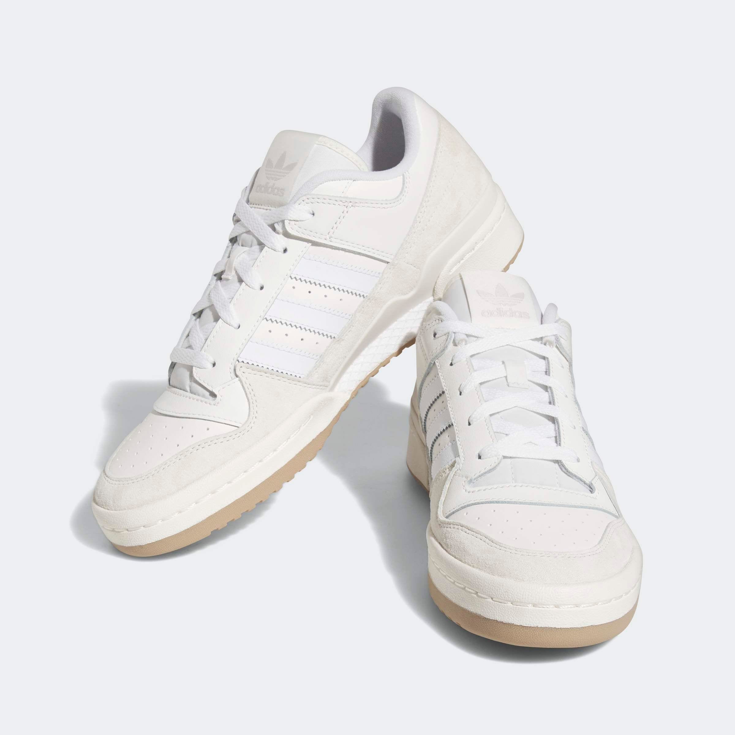 Sneaker ADIDAS ORIGINALS "FORUM LOW CLASSIC", Herren, Gr. 38,5, beige (chalk weiß, cloud weiß, cloud weiß), Baumwolle, Leder, Schuhe Sneaker