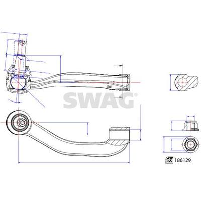 SWAG Spurstangenkopf vorne rechts mit Sicherungsmutter für VW MAN 2N0423812 65.46710.0002 33 11 0259