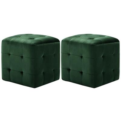 Pouf 2 Stk. Grün 30x30x30 cm Samtstoff Vidaxl