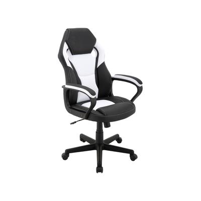 Gaming-Chair aus Kunstleder, bis 110 kg belastbar, schwarz-weiß