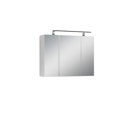 Spiegelschrank mit Soft-Close-Türen, mit Beleuchtung, B 80 cm, weiß