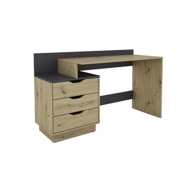 Schreibtisch mit Schubkästen beidseitig montierbar, B 138 cm, natur