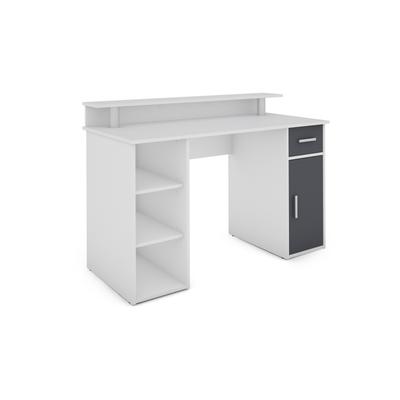 Schreibtisch mit 1 Schublade, 1 Tür, 3 offene Fächer, B 120 cm, weiß