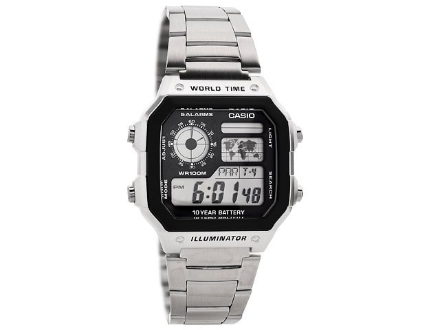 Casio Collection Mens Silver Watch AE-1200WHD-1AVEF Stainless Steel - One Size | Casio Sale | Discount Designer Brands