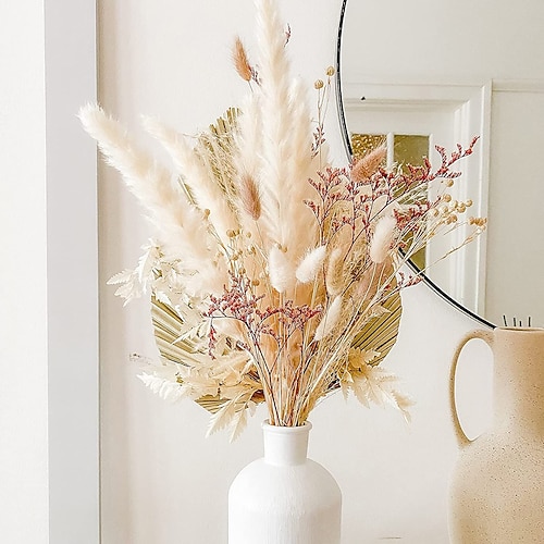 Pampasgras-Dekor-Set – natürliche Trockenblumen für DIY-Arrangements, ungiftig für Zuhause Hochzeitsdeko, Nutzung ohne Strom Image