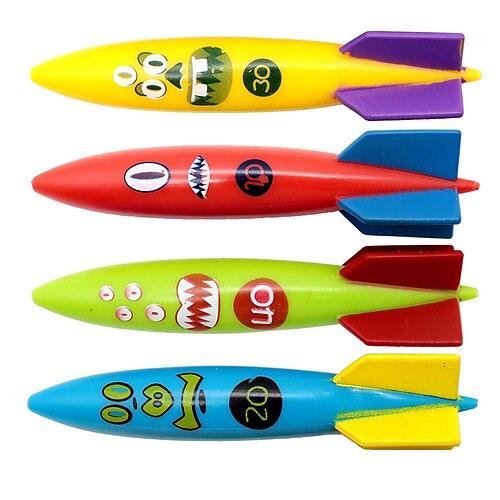 Tauchspielzeug fürs Schwimmbad, Unterwasser-Schwimmen, Werfen, Tauchen, Torpedohai, 4er-Pack