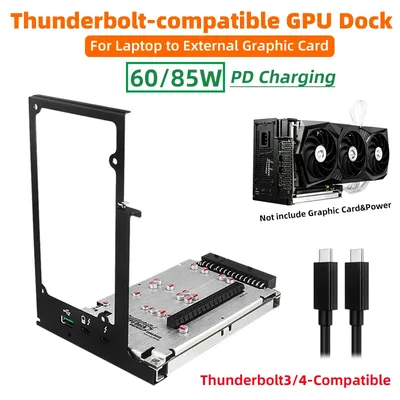 TH3P4G3 Thunderbolt 4 3 GPU Dock to PCIe Graphic Card for Laptop to External Video Card Fit USB4 for Macbook Notebook PD 60 85W