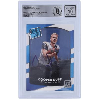 Cooper Kupp, Los Angeles Rams, signierte 2017 Panini Donruss Rookie #329, Beckett Fanatics bezeugte authentifizierte 10 Rookie-Karte Image