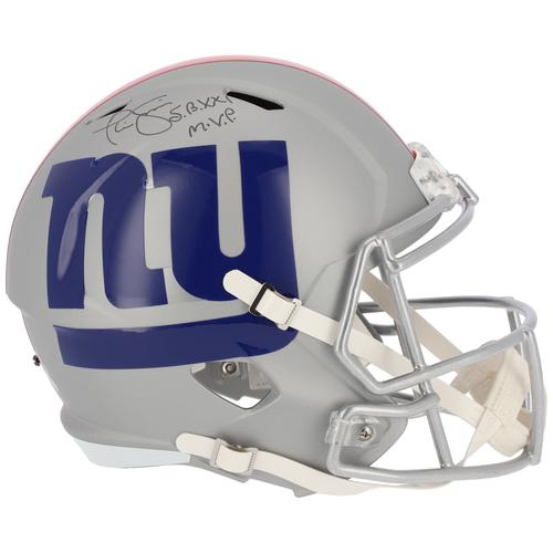 Von Phil Simms von den New York Giants signierter Riddell AMP Speed ​​Replica-Helm mit „SB XXI MVP“-Aufschrift