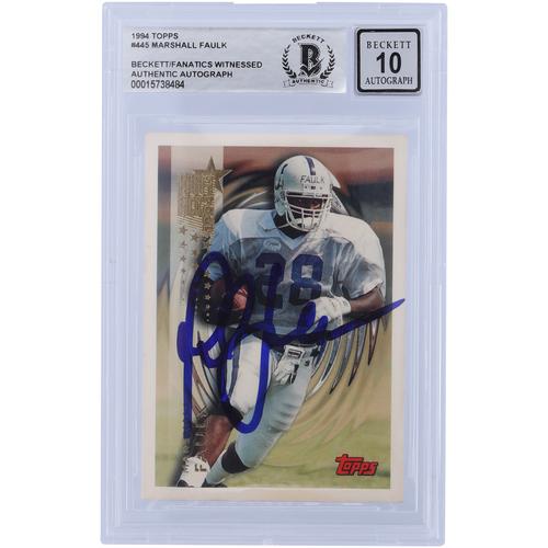 Marshall Faulk Indianapolis Colts signiert 1994 Topps #445 Beckett Fanatics bezeugt authentifiziert 10 Rookie-Karte