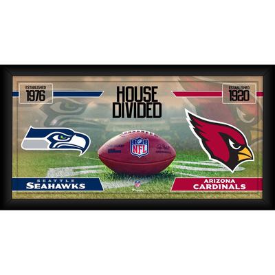 Seattle Seahawks vs. Arizona Cardinals, gerahmt, 25,4 x 50,8 cm, House Divided Football Collage Image