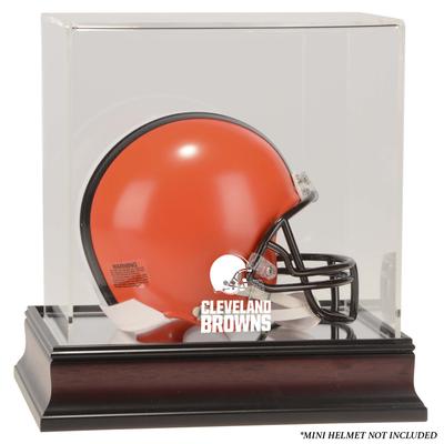 Mini-Vitrine mit Logo aus Mahagoni für Cleveland Browns-Helm Image
