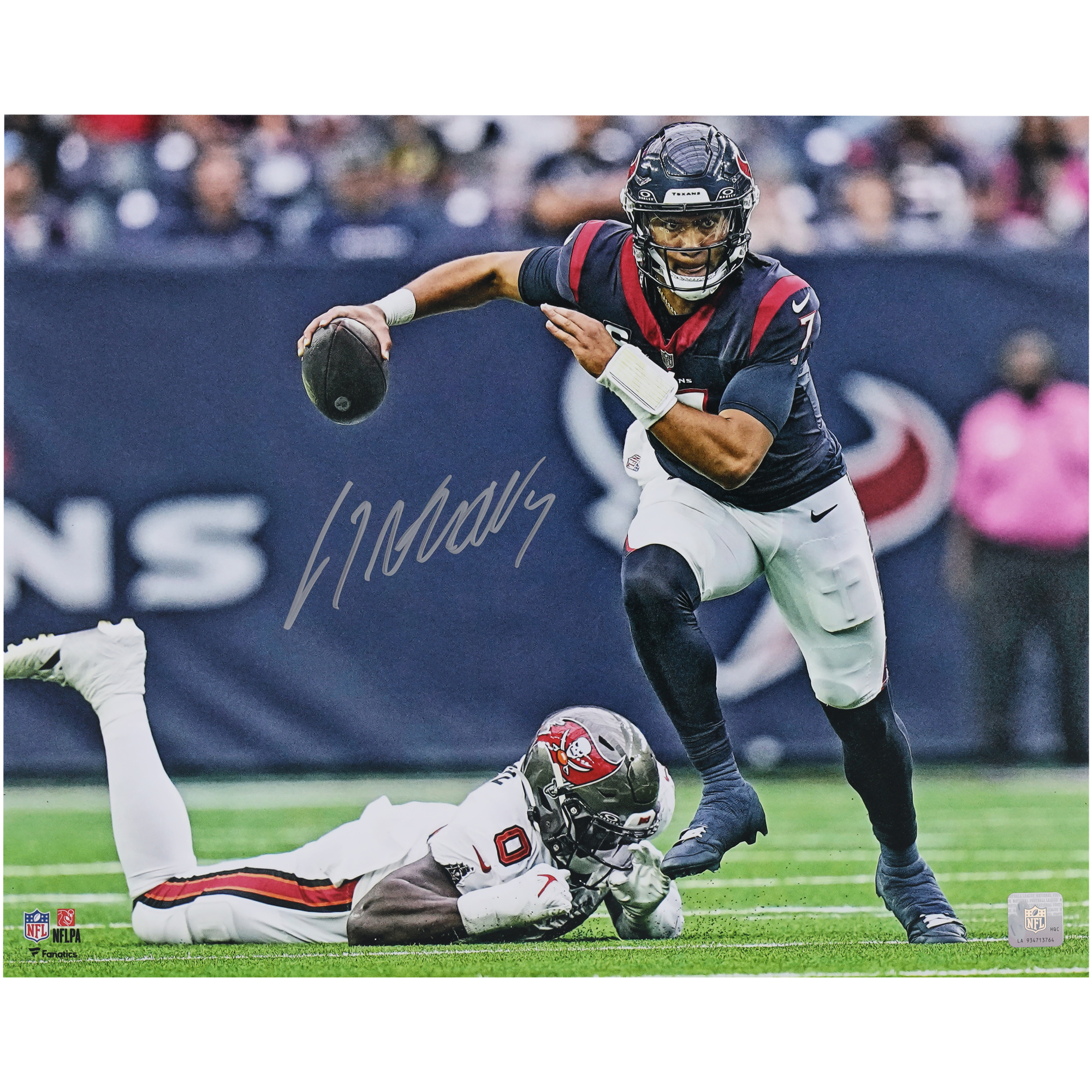 C.J. Stroud, Houston Texans, signiertes 16" x 20"-Foto „Escape from Pocket“ Image