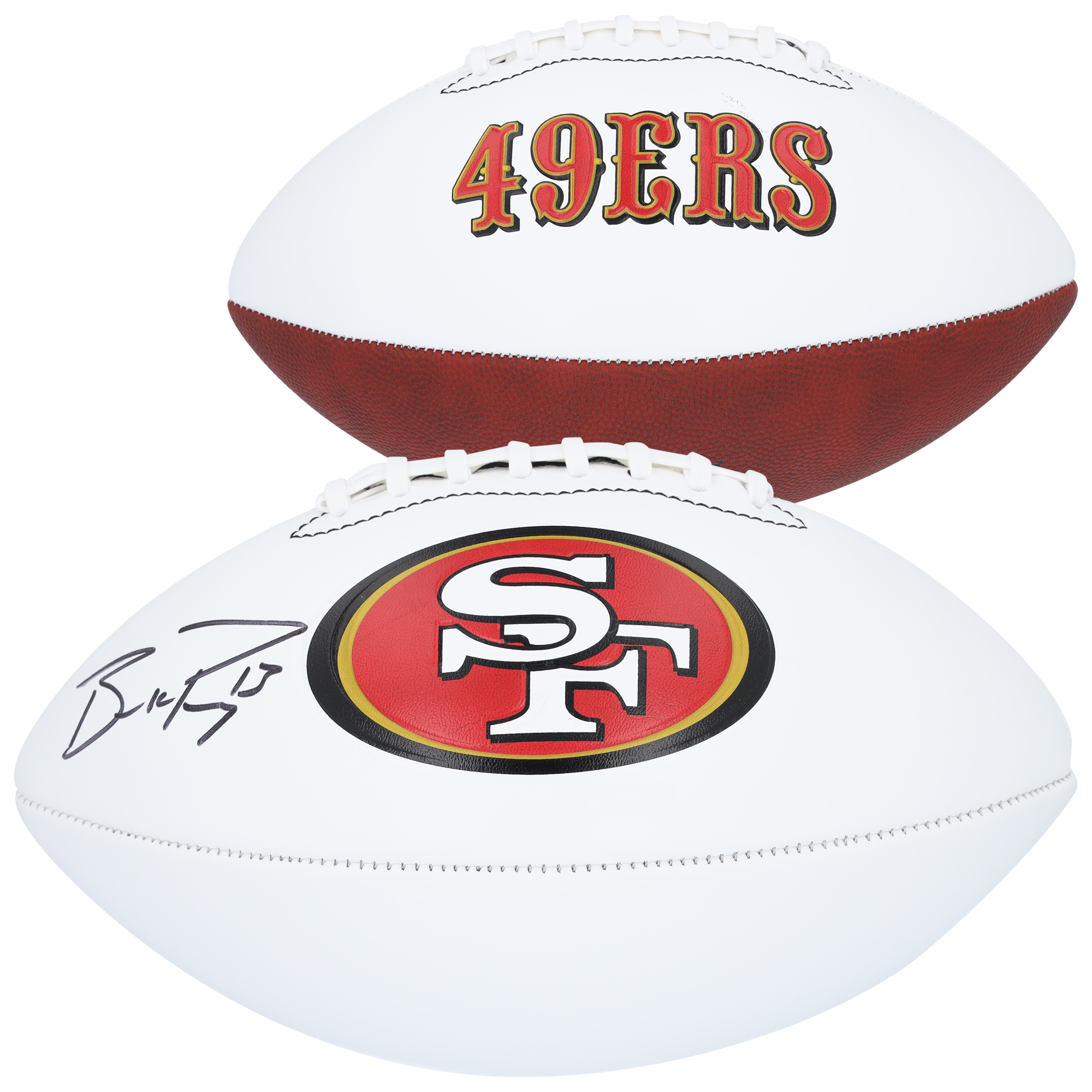 Brock Purdy San Francisco 49ers signierter Franklin White Panel Football Image