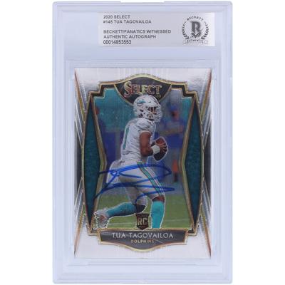 Tua Tagovailoa Miami Dolphins signierte 2020 Panini Select #145 Beckett Fanatics bezeugte authentifizierte Rookie-Karte Image