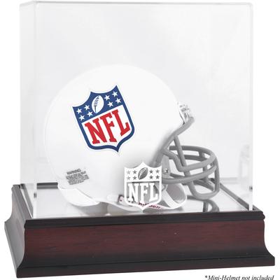 Mini-Vitrine für Helme mit NFL-Schild und Mahagoni-Logo Image