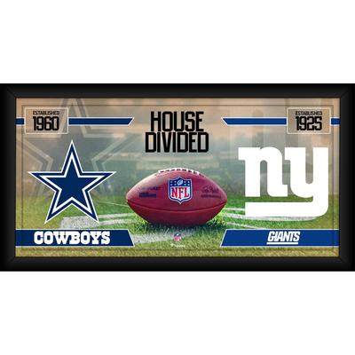 Dallas Cowboys vs. New York Giants Gerahmte 10" x 20" Haus geteilte Football-Collage Image